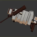 Sci Fi Mech Robot Character With Cannon Arm And Armored Mechanical Limbs