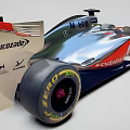 Silver Gray Formula 1 Racing Car With Mobil 1 Vodafone Livery Design