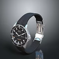 Stylish Black Wristwatch With Silver Case And Silicone Strap For Daily Life