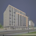 Modern Hotel Building Exterior Design With Large Glass Windows Multi Storey Structure And Greenery