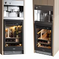 Modern Glass Door Refrigerators With Wine Cigar Storage And Interior Lighting