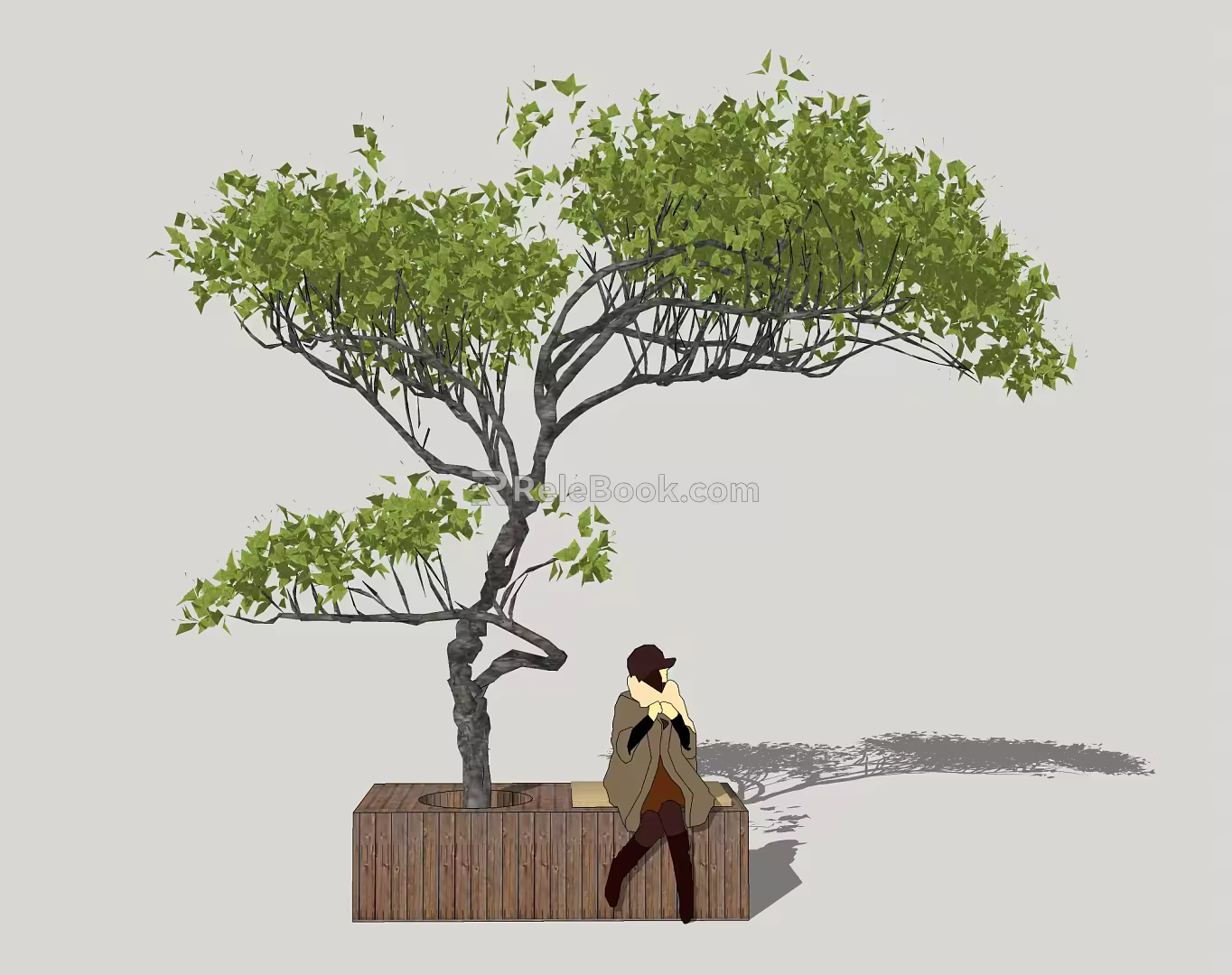 Modern Tree Pool Tree Pool Sketch 3d model