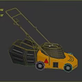 Yellow And Black Functional Lawn Mower With Handle Grass Collection Bag And Wheels For Garden Care