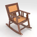 Elegant Classic Wooden Rocking Chair With Cushioned Seat Backrest And Armrests
