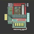 Vintage Red Green Vending Machine Model Equipment With The Alegory Sign