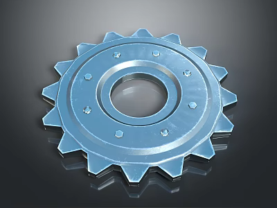 Durable Metal Gear Hardware Tool With Toothed Design Central Hole And Screw Holes 3d model