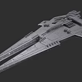 Advanced Large Interstellar Battleship Weapon With Detailed Armored Structure And Cannons