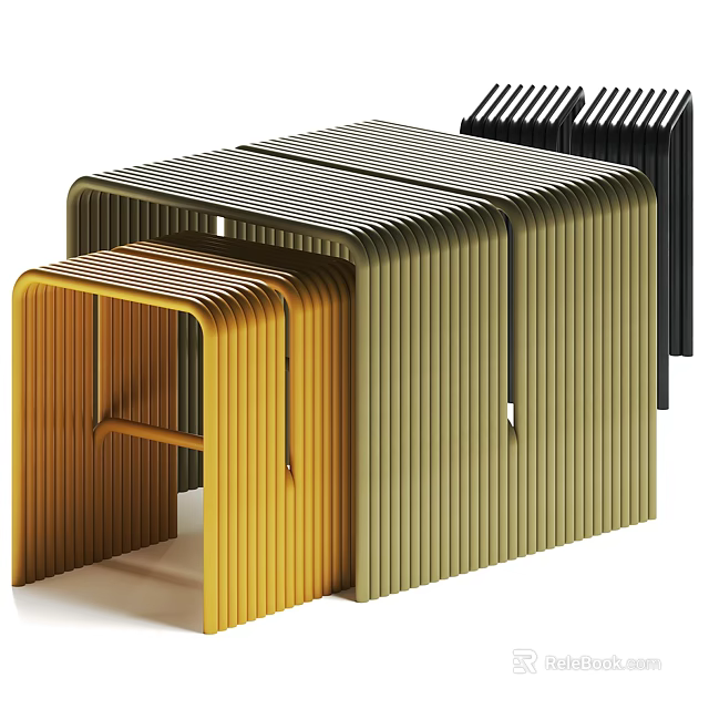 Modern Stackable Coffee Table With Multicolor Design And Functional Space Saving Style 3d model 