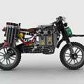 Intricate Building Block Motorcycle Scale Model With Classic Design And Realistic Details