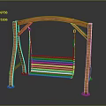Sturdy Wooden Outdoor Swing With Arch Frame Chain Suspension And Bench Seat