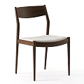 Stylish Wooden Dining Chair With Dark Brown Backrest And Light Padded Seat