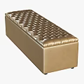 Golden Leather Tufted Ottoman With Elegant Design And Modern Style