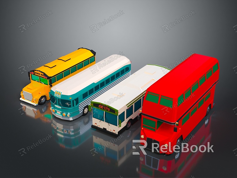 Bus Large Bus CMB Medium Van Large Van Bus School Bus Van Box Car model