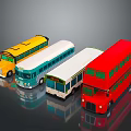 Bus Large Bus CMB Medium Van Large Van Bus School Bus Van Box Car 3d model