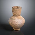 Ancient Terracotta Sculpture Carving with Intricate Patterns on Pottery Jar