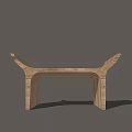 Modern Wooden Console Table Interior With Curved Structure And Sleek Lines 3d model