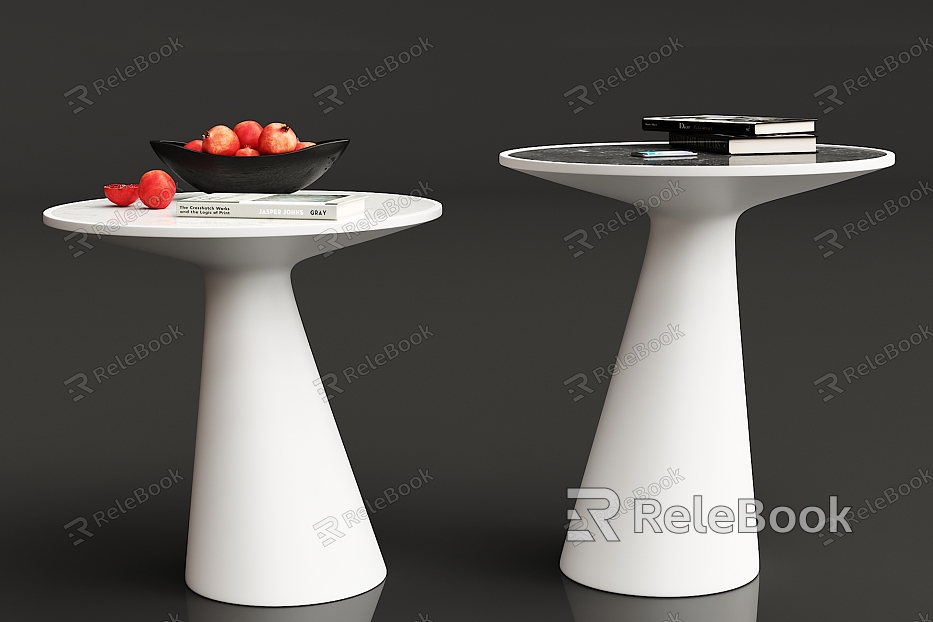 Modern round table coffee table decoration combination model