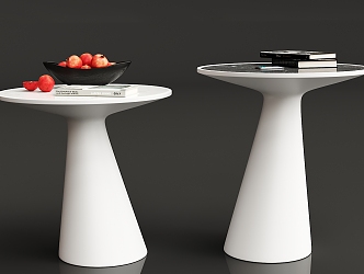 Modern round table coffee table decoration combination 3d model