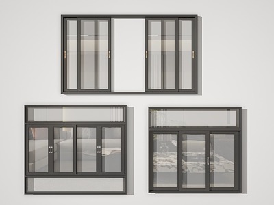 modern sliding window 3d model