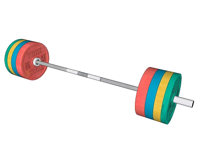 Colorful Weight Plates Barbell For Effective Strength Training In Fitness Workouts 3d model