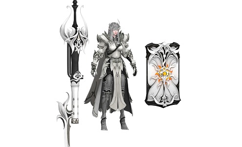 Next Generation Female Elf Armor Knight Warrior 3d model