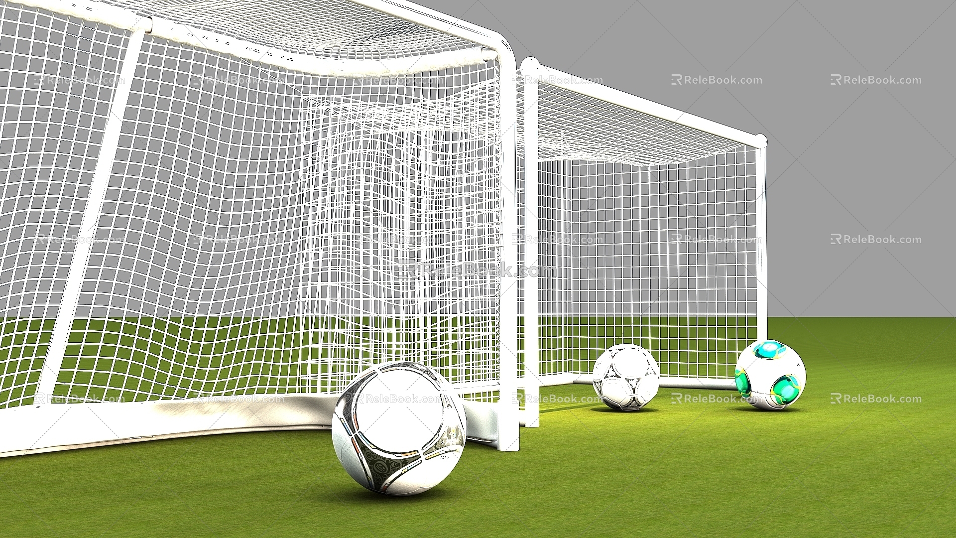 Soccer net goal 3d model