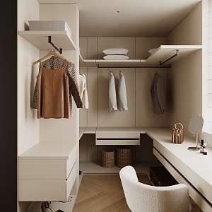 Minimalist Cloakroom Wardrobe Cloakroom Cabinet Dresser Clothing Bag Single Chair Storage Cabinet 3d model