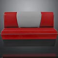 Stylish Red Modern Sofa Design With White Backrest And Black Base