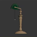 Vintage Table Lamps With Green Shades And Golden Bases Classic Design