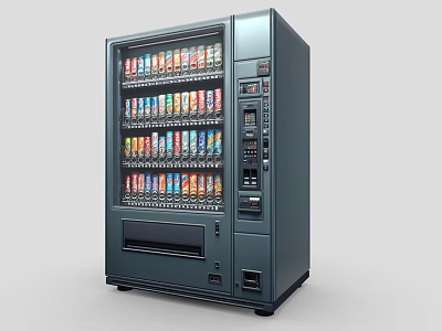 Amusement Game Machine Featuring Multiple Rows Of Colorful Prizes And Control Panel 3d model
