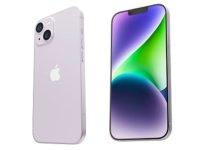 Apple iPhone White Body Dual Camera Smartphone Front Display With Colorful Gradient 3d model