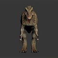 Realistic Dinosaur 3D Character Model With Open Mouth And Detailed Skin Texture