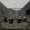Modern Dining Room Featuring Oval Dining Table With Beige Chairs Placemats And Plates