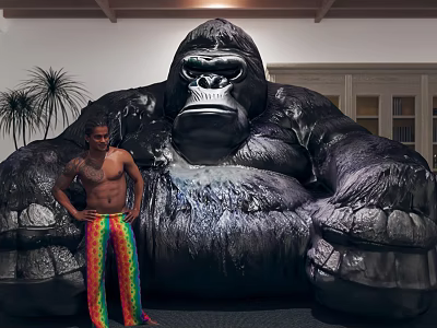 Giant Gorilla Shaped Sofa Set with Oversized Design and Unique Animal Appearance 3d model