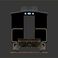 Vintage Black Train Carriage With Blue Windows On Rail Tracks And Yale Logo