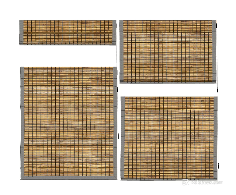 Natural Bamboo Blinds With Various Sizes For Home Window Decoration And Light Filtering 3d model 
