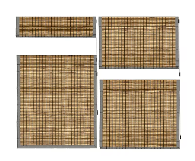 Natural Bamboo Blinds With Various Sizes For Home Window Decoration And Light Filtering 3d model