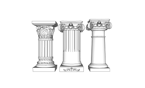 European-style Roman Column Spaw Master Column Head Component Cup 3d model