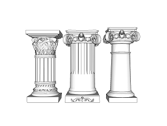 European-style Roman Column Spaw Master Column Head Component Cup 3d model