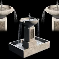 Outdoor Garden Ornament Stone Fountain With Flowing Water And Decorative Base