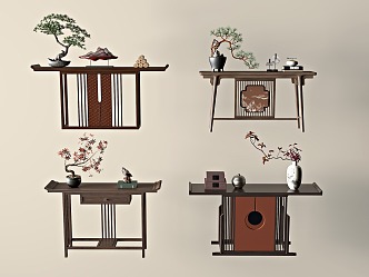 New Chinese-style Duanjing Table Case New Chinese-style Duanjing Table Case 3d model