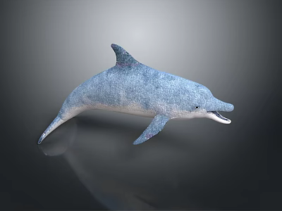 Blue Dolphin Shaped Home Decor Figurine With Realistic Texture And Details 3d model