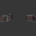 Small Dark Brown Block Shaped Building Models With Various Heights And Sizes On White Background