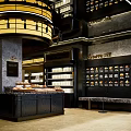 Modern Dessert Shop Interior With Display Counter And Fresh Pastries Selection