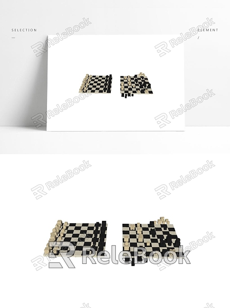 Modern Mosaic Black and White Chessboard model