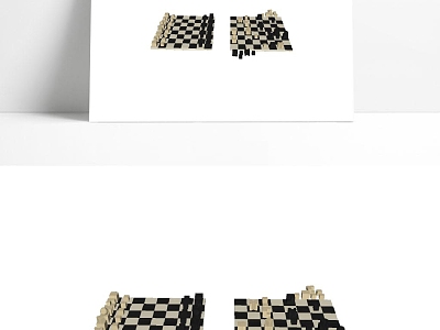 Modern Mosaic Black and White Chessboard model