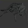 Dinosaur Skeleton In Dynamic Running Pose With Anatomical Structure Details 3d model