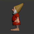 Cute Gnome Character With Yellow Hat White Beard And Red Outfit Standing On Gray Background