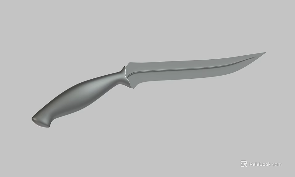 Sharp Weapon Knife With Long Blade And Curved Handle Design 3d model 