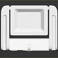 Modern White Wall Mounted Furniture Piece With Adjustable Rod For Minimalist Home Interior